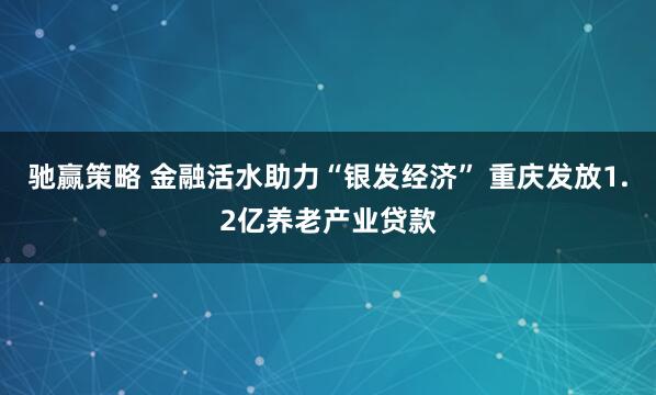 驰赢策略 金融活水助力“银发经济” 重庆发放1.2亿养老产业贷款